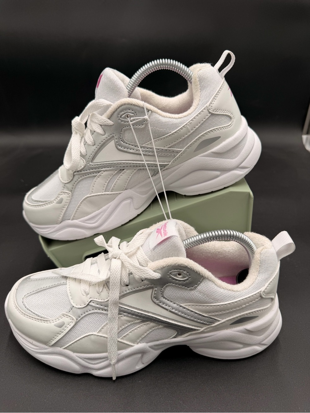 Reebok White and Light Pink Women's Athletic Sneakers